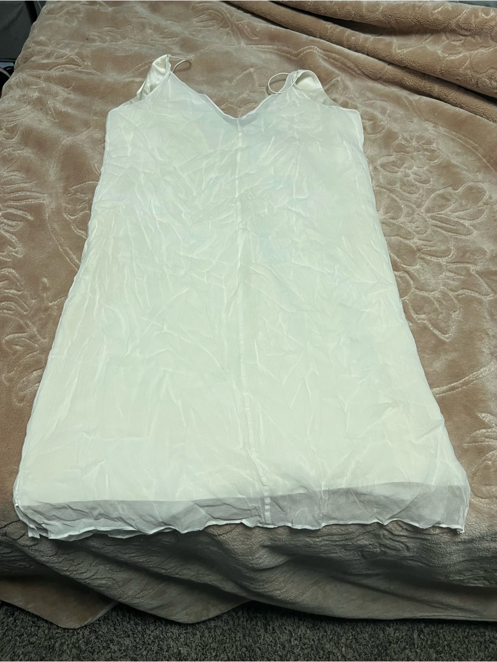 Club Monaco Cream Slip Dress with Adjustable Spaghetti Straps